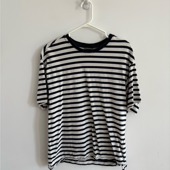 H&M Navy and White Striped Men's Shirt - Picture 1 of 3